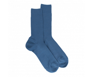 Chaussettes en laine côtelé pour homme
