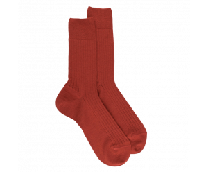 Chaussettes en laine côtelé pour homme