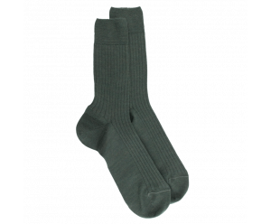 Chaussettes en laine côtelé pour homme