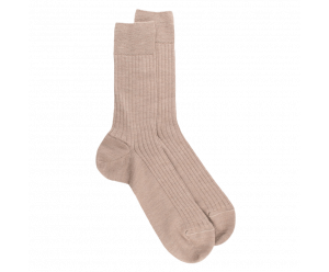 Chaussettes en laine côtelé pour homme