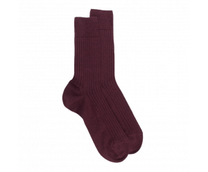 Chaussettes en laine côtelé pour homme