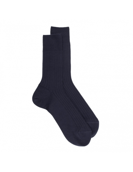 Chaussettes en laine côtelé pour homme