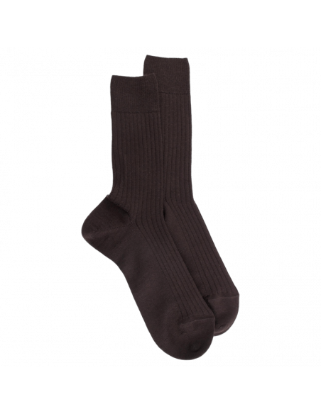 Chaussettes en laine côtelé pour homme