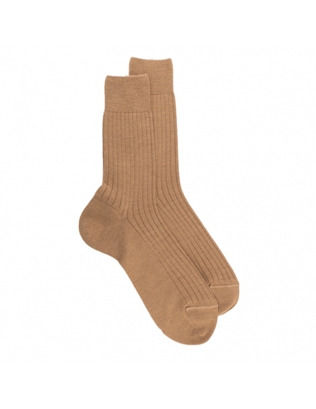 Chaussettes en laine côtelé pour homme