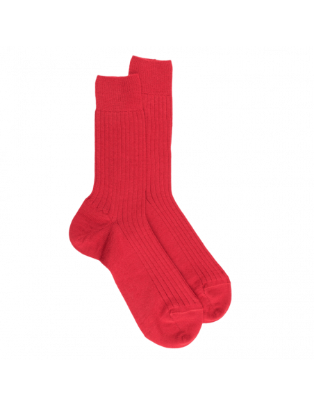 Chaussettes en laine côtelé pour homme