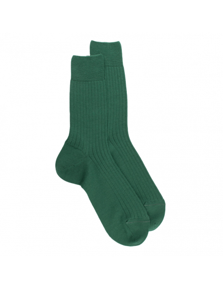 Chaussettes en laine côtelé pour homme