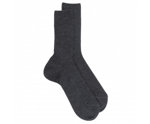 Wool ribbed men socks