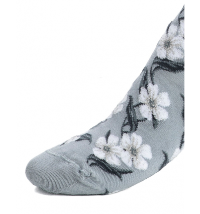 Maison Broussaud  - mi-bas fleurs - gris