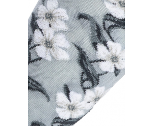 Maison Broussaud  - mi-bas fleurs - gris 2