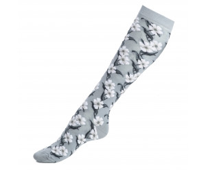 Maison Broussaud  - mi-bas fleurs - gris