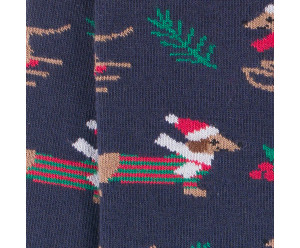 LABONAL - chaussette en coton motifs Teckels de Noël 2