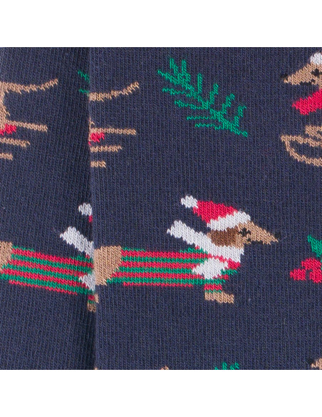 LABONAL - chaussette en coton motifs Teckels de Noël