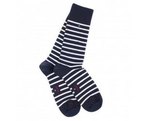 LABONAL - chaussette en coton - marinière marine et blanc