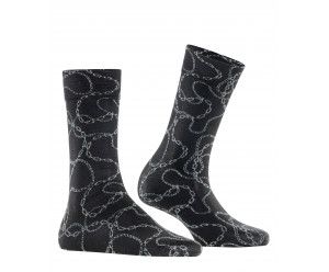 FALKE - chaussette fine en voile motif chaîne argentée