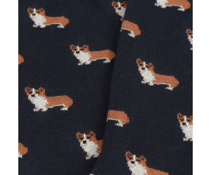 Corgi - socks with little corgi navy 2