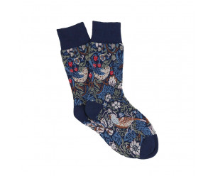 Corgi - chaussette liberty, imprimé strawberry bleu