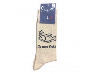 Chaussette Augustin motif bord de mer