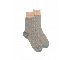 Doré Doré - Wool socks light blue, glitters