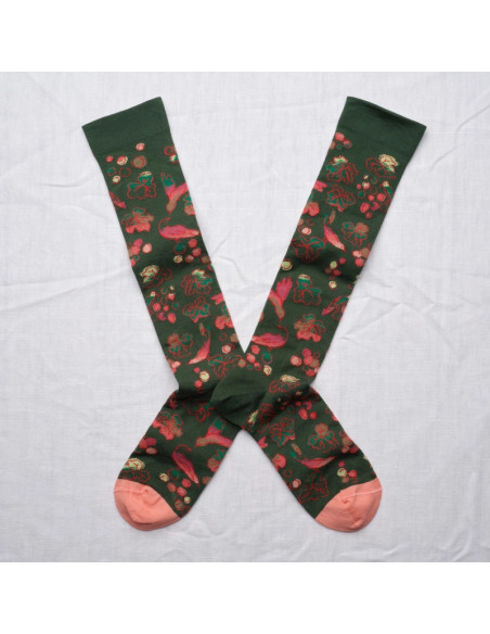 Bonne maison - mi bas fantaisie vert