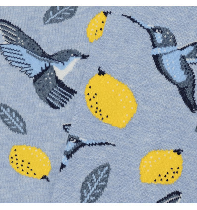 Chaussette oiseaux et citrons