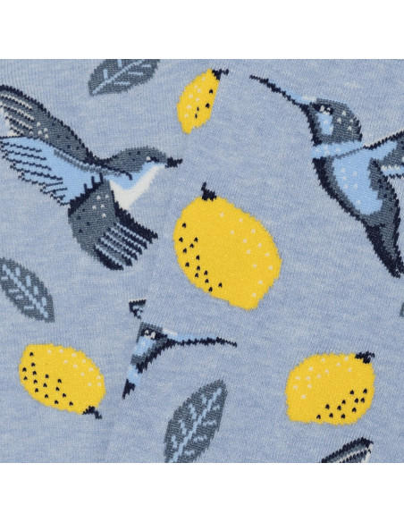 Chaussette oiseaux et citrons