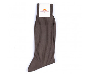 Colombine & Arlequin - Chaussette 100% fil d'écosse - Gris taupe