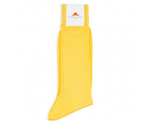 Colombine & Arlequin - Chaussette 100% fil d'écosse - Jaune Mimosa