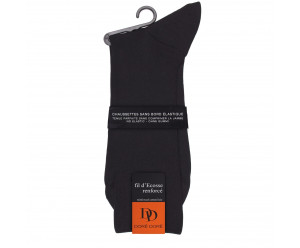 Doré Doré Chaussettes unies Chaussette sans bord élastique en fil d'Ecosse - noir