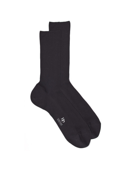 Doré Doré Chaussettes unies Chaussette sans bord élastique en fil d'Ecosse - noir