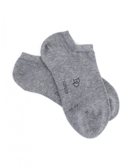 Doré Doré Chaussons unis et fantaisies CHAUSSON FEMME COTON EGYPTIEN GRIS