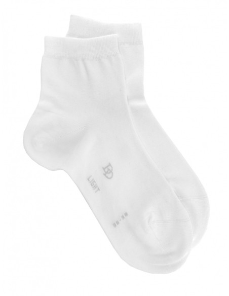 Doré Doré Socquettes unies et fantaisies SOCQUETTE FEMME FIL D'ECOSSE - blanc