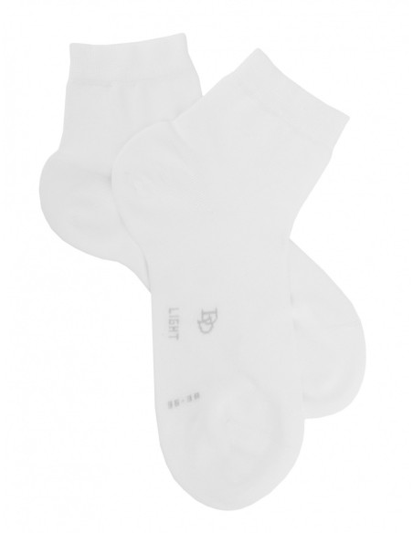 Doré Doré Socquettes unies et fantaisies SOCQUETTE FEMME FIL D'ECOSSE - blanc