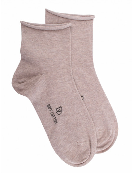 Doré Doré Socquettes unies et fantaisies SOCQUETTE CONFORT FEMME COTON EGYPTIEN - Sahara