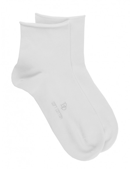 Doré Doré Socquettes unies et fantaisies SOCQUETTE CONFORT FEMME COTON EGYPTIEN - blanc