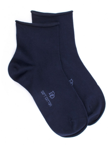 Doré Doré Socquettes unies et fantaisies SOCQUETTE CONFORT FEMME COTON EGYPTIEN -Matelot