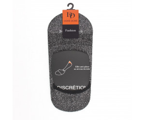 Doré Doré Solerettes unies et fantaisies Invisible sock - Descreet - Soft cotton and lurex - Black