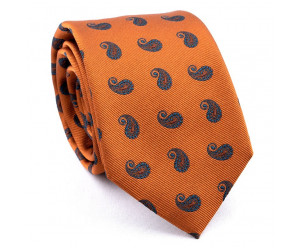 CRAVATES ORANGE, CACHEMIRE PÉTROLE