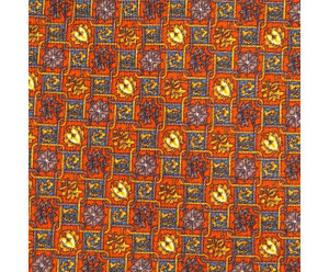 CRAVATES ORANGE MOTIF BLEU/JAUNE 2
