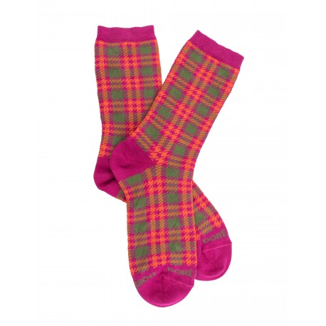 Chaussettes fantaisies Socks Tartan - orange and pink - 36/41