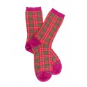 Socks Tartan - orange and pink - 36/41