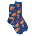 Socks flowers - blue and orange - 36/41