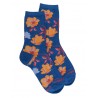 Chaussettes fantaisies Socks flowers - blue and orange - 36/41