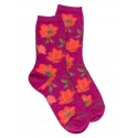 Socks flowers - pink and orange - 36/41