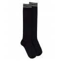 Knee High Socks - Wool - Black / Grey