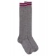 Knee High Socks - Wool - Grey / Purple