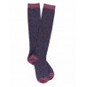 Mi-bas unis Knee High Socks - Wool - Glitters - Navy Blue