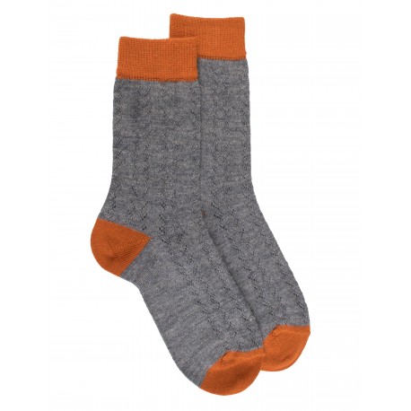 Chaussettes unies Bicolor Socks - Grey / Orange