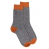 Chaussettes unies Bicolor Socks - Grey / Orange