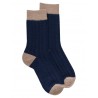 Chaussettes unies Bicolor Socks - Navy blue / Beige