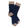 Chaussettes unies Bicolor Socks - Navy blue / Beige